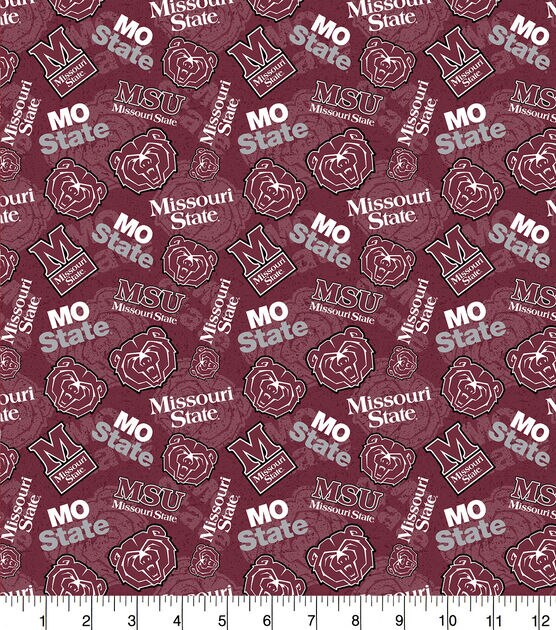 1 YARD Missouri State University Fabric 100/% Cotton Fabric cut to size cut to size~Ships Next Day From USA~mask making quilting
